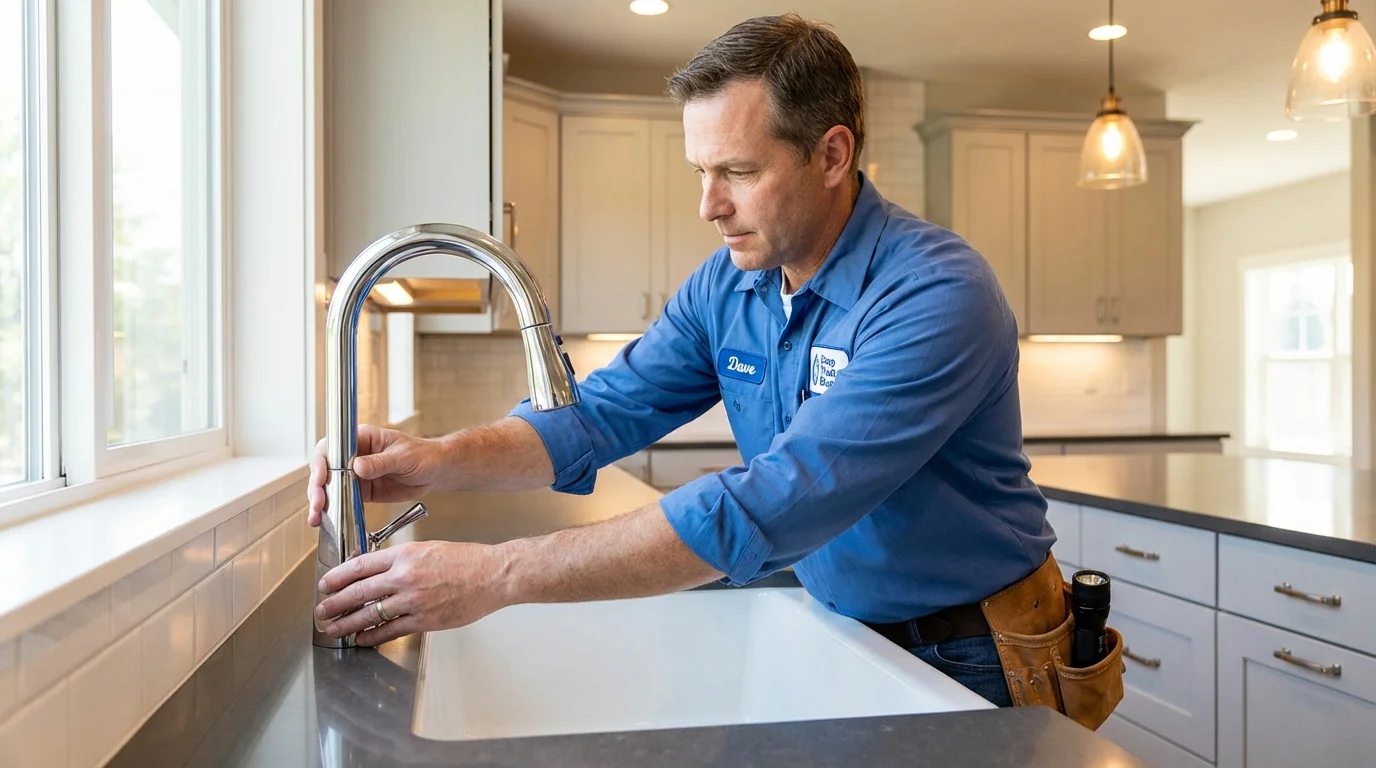 Kitchen faucet installation by Johns Plumbing LLC in Wantagh