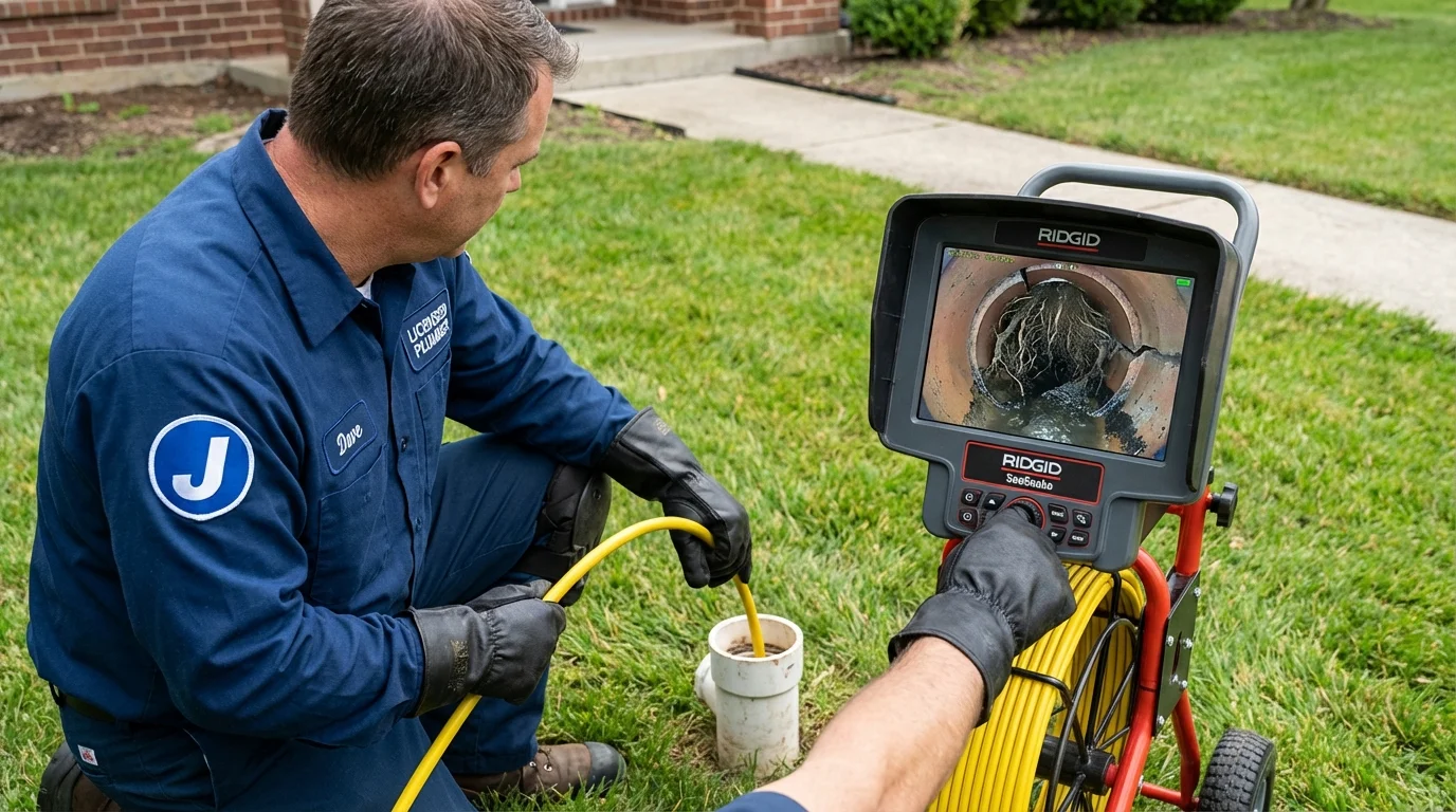 Sewer camera inspection being performed by Johns Plumbing LLC in Wantagh